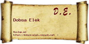 Dobsa Elek névjegykártya